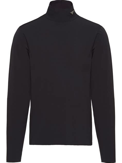 black prada shirt women's|Prada nylon high neck top.